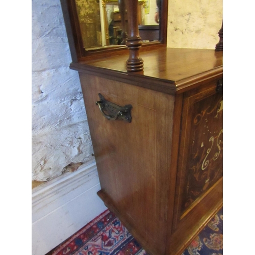 219 - Victorian Rosewood Cold Box Locker with Hinged Interior Below Three Quarter Gallery Decoration Appro... 