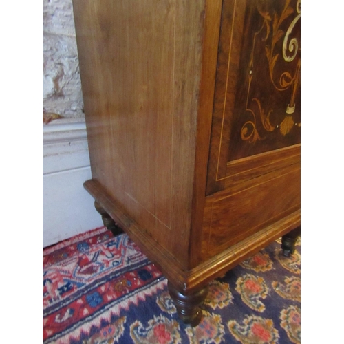 219 - Victorian Rosewood Cold Box Locker with Hinged Interior Below Three Quarter Gallery Decoration Appro... 