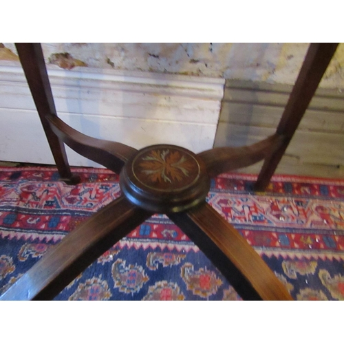 220 - Victorian Rosewood Marquetry Decorated Envelope Card Table with Single Drawer above Tapering Support... 