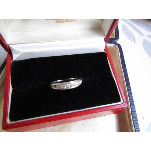 227 - 9 Carat White Gold Half Eternity Ring Size L and a Half