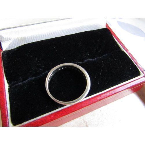 227 - 9 Carat White Gold Half Eternity Ring Size L and a Half