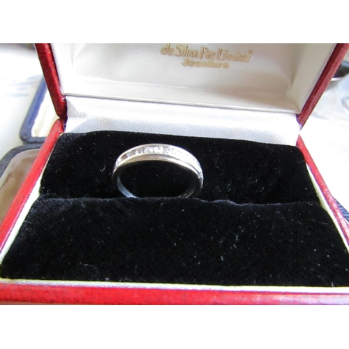 227 - 9 Carat White Gold Half Eternity Ring Size L and a Half