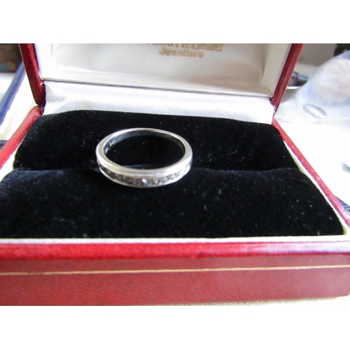 227 - 9 Carat White Gold Half Eternity Ring Size L and a Half