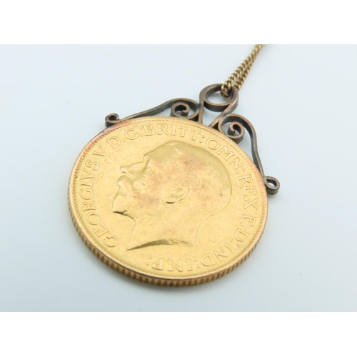 242 - Gold Full Sovereign Dated 1912 Pendant Necklace on Chain