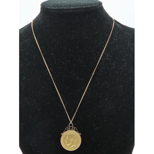 242 - Gold Full Sovereign Dated 1912 Pendant Necklace on Chain