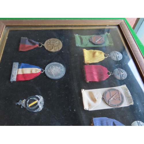 252 - Cased Medals Under Glass Quantity As Photographed