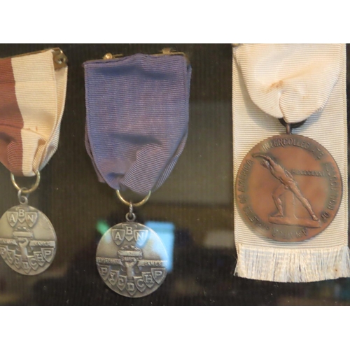 252 - Cased Medals Under Glass Quantity As Photographed