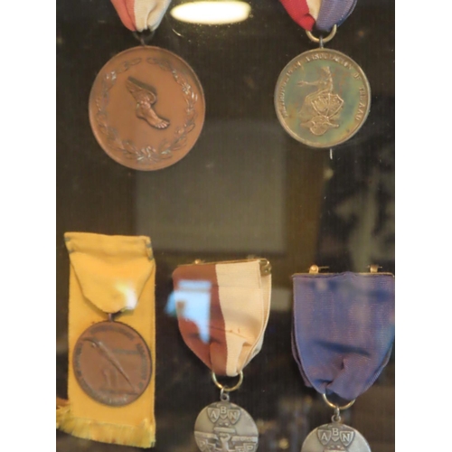 252 - Cased Medals Under Glass Quantity As Photographed