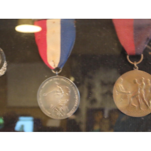 252 - Cased Medals Under Glass Quantity As Photographed