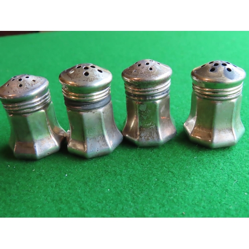 258 - Set of Four Neat Form Salt and Peppers Each Approximately 2 Inches High