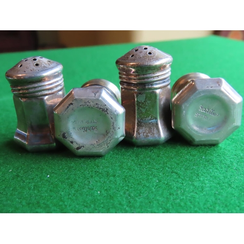 258 - Set of Four Neat Form Salt and Peppers Each Approximately 2 Inches High