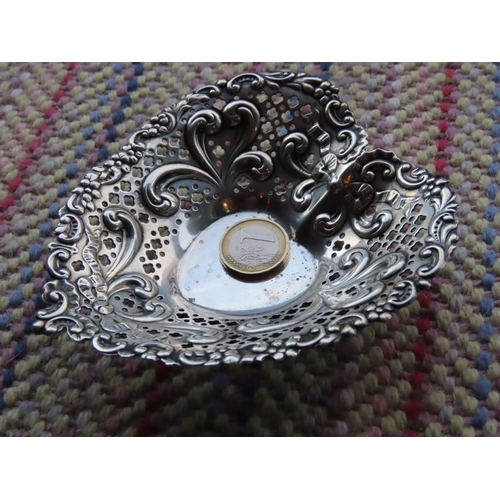 259 - Solid Silver Pin Dish Heart Motif with Embossed Decoration Approximately 5 Inches Wide