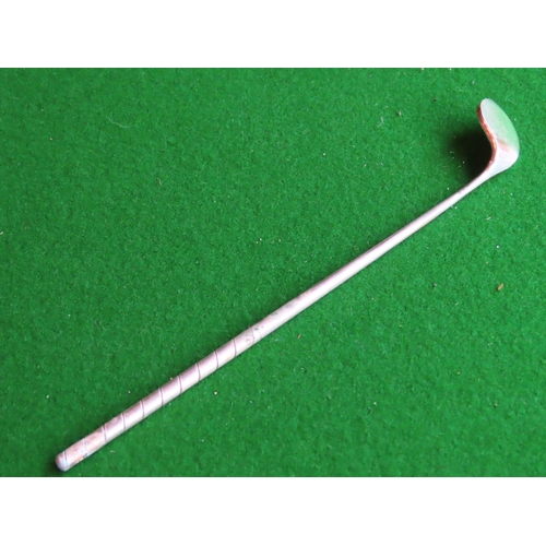 260 - Solid Silver Golf Motif Cocktail Stirrer