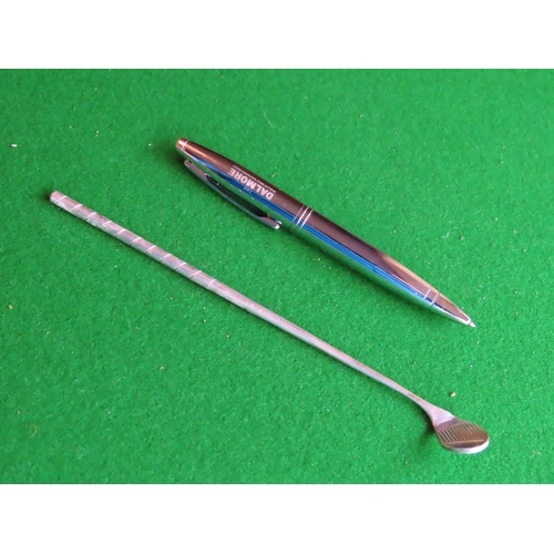 260 - Solid Silver Golf Motif Cocktail Stirrer