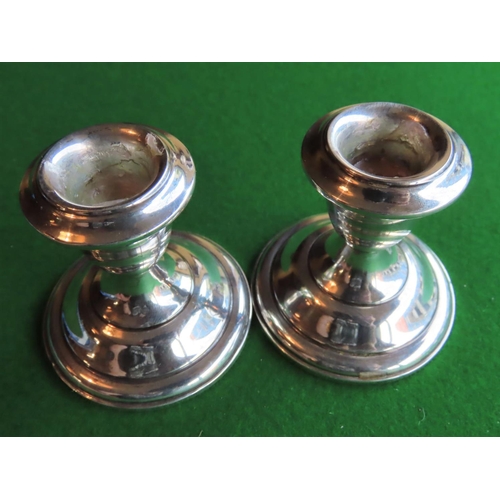 266 - Pair of Neat Form Solid Silver Candle Rests Pedestal Bases