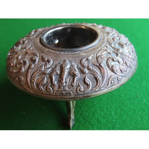 267 - Unusual Silver Circular Form Inkwell or Pin Dish Approximately 5 Inches Diameter