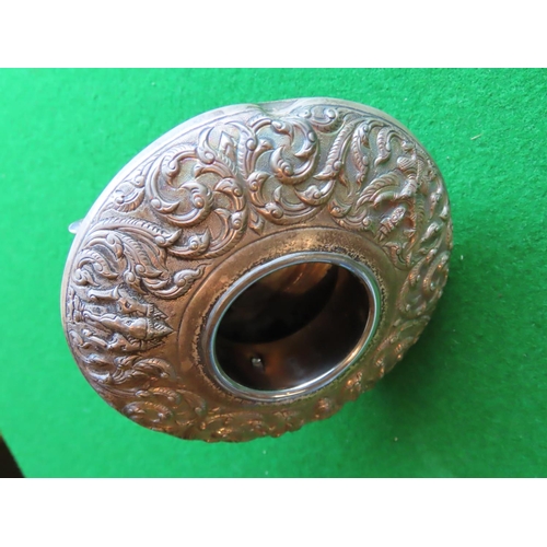 267 - Unusual Silver Circular Form Inkwell or Pin Dish Approximately 5 Inches Diameter