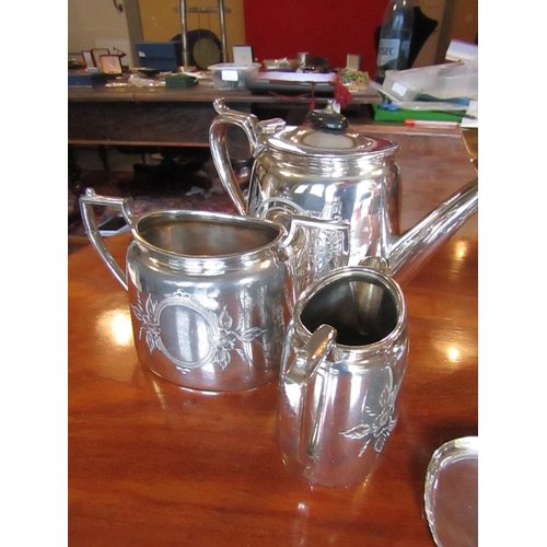 271 - Collection of Antique Silver Plate including Taza Coffee Set etc As Photographed