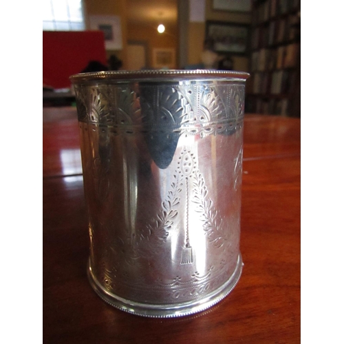 282 - Victorian Silver Cup by Harrison Brothers & Howson Victorian Hallmarked Tapering Cylindrical Form wi... 