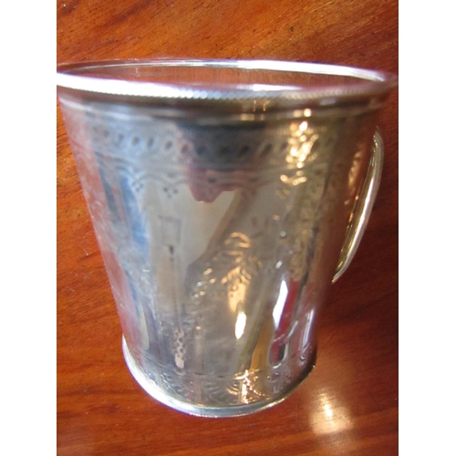 282 - Victorian Silver Cup by Harrison Brothers & Howson Victorian Hallmarked Tapering Cylindrical Form wi... 