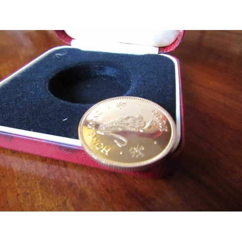 286 - 22 Carat Gold Royal Mint Hong Kong $1000 Luna Year Coin for the Year of the Tiger 1986 Cased and Enc... 