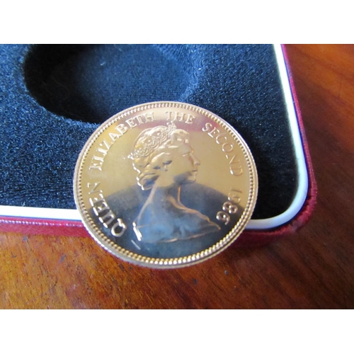 286 - 22 Carat Gold Royal Mint Hong Kong $1000 Luna Year Coin for the Year of the Tiger 1986 Cased and Enc... 