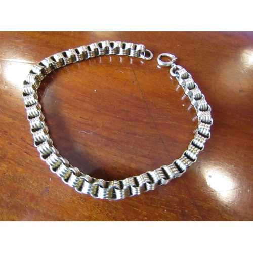 295 - Belcher Link Bracelet Possibly 18 Carat Measuring 20cm Long with Spring Ring and Loop Fastening No H... 