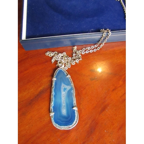 299 - Three Silver Mounted Ladies Necklaces Lapis Lazuli and Gemstone