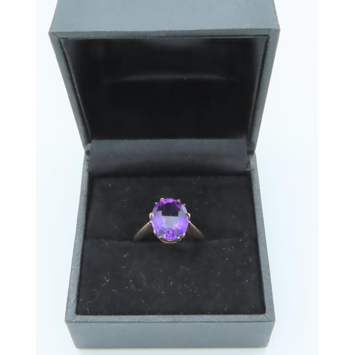 303 - Amethyst Single Stone Ladies Ring Mounted on 9 Carat Gold Ring Size N