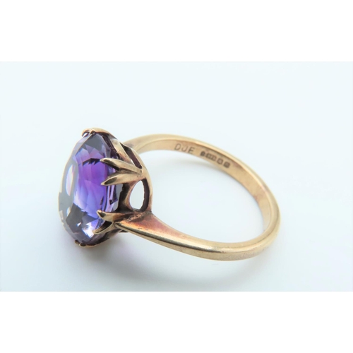 303 - Amethyst Single Stone Ladies Ring Mounted on 9 Carat Gold Ring Size N