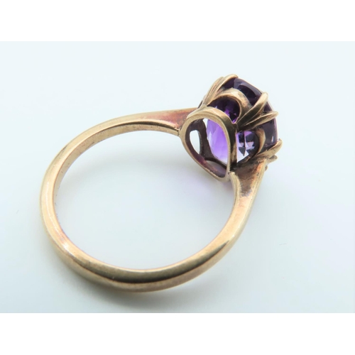 303 - Amethyst Single Stone Ladies Ring Mounted on 9 Carat Gold Ring Size N