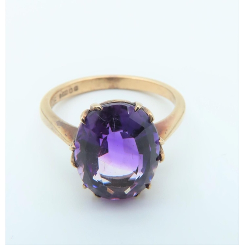 303 - Amethyst Single Stone Ladies Ring Mounted on 9 Carat Gold Ring Size N