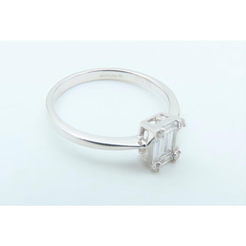 308 - 18 Carat White Gold Mounted Ladies Diamond Ring Size M Attractive Colour Centre Stone Approximately ... 