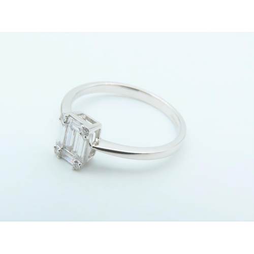 308 - 18 Carat White Gold Mounted Ladies Diamond Ring Size M Attractive Colour Centre Stone Approximately ... 