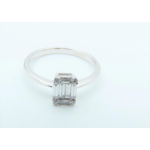 308 - 18 Carat White Gold Mounted Ladies Diamond Ring Size M Attractive Colour Centre Stone Approximately ... 