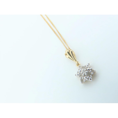 314 - Ladies 9 Carat Gold Pendant Necklace of Cluster Form Chain and Mount 9 Carat Gold Length of Pendant ... 