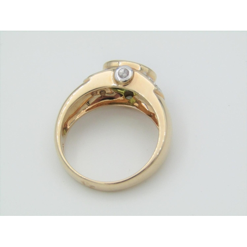 316 - Peridot Ladies Oval Cut Dress Ring Mounted on 9 Carat Gold Ring Size M and a Half Approximately