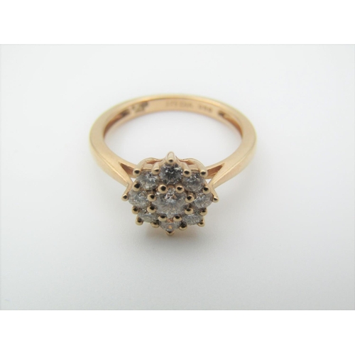 323 - 9 Carat Gold Diamond Cluster Ring Size K