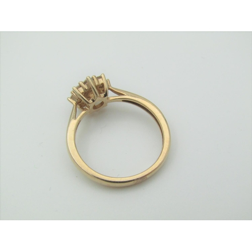 323 - 9 Carat Gold Diamond Cluster Ring Size K