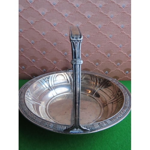 328 - Solid Silver Table Dish with Swing Handle Approximately 7 Inches Wide