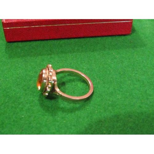 33 - 9 Carat Gold Ladies Dress Ring with Citrine Oval Cut Centre Stone Size M