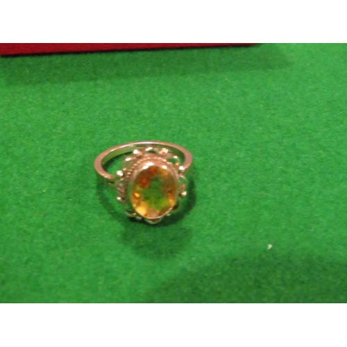 33 - 9 Carat Gold Ladies Dress Ring with Citrine Oval Cut Centre Stone Size M