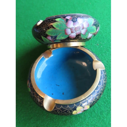 330 - Pair of Cloisonne Decorated Circular Form Ashtrays Each Approximately 5 Inches Diameter