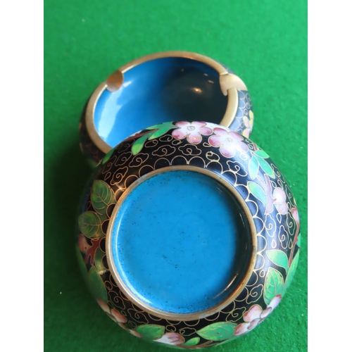 330 - Pair of Cloisonne Decorated Circular Form Ashtrays Each Approximately 5 Inches Diameter