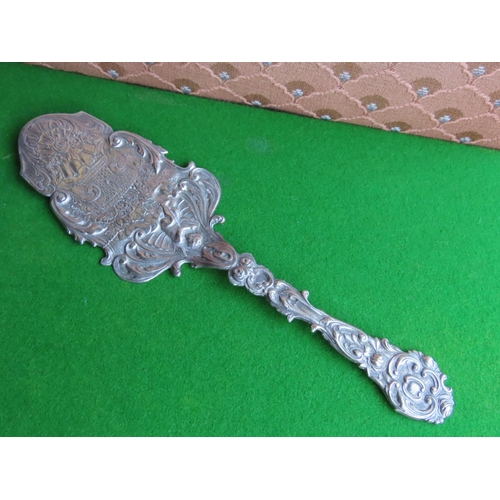 332 - Solid Silver Cherub Motif Decorated Cake Server Approximately 10 Inches Long