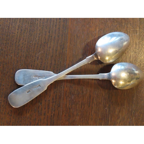 333 - Pair of Antique Russian Solid Silver Serving Spoons