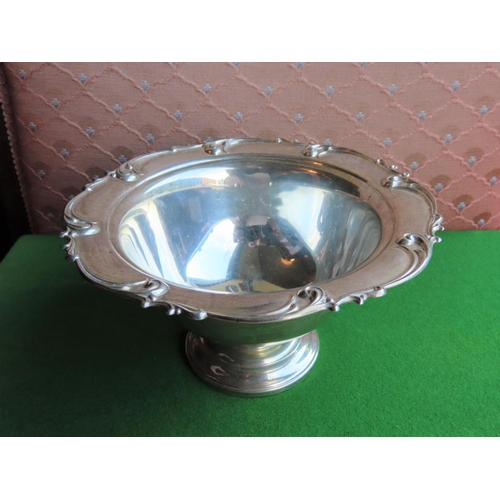 334 - Circular Form Solid Silver Taza Pedestal Base Approximately 7 Inches Wide