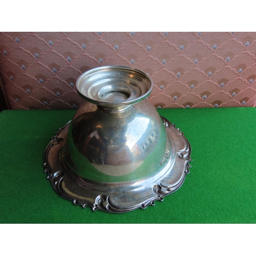 334 - Circular Form Solid Silver Taza Pedestal Base Approximately 7 Inches Wide