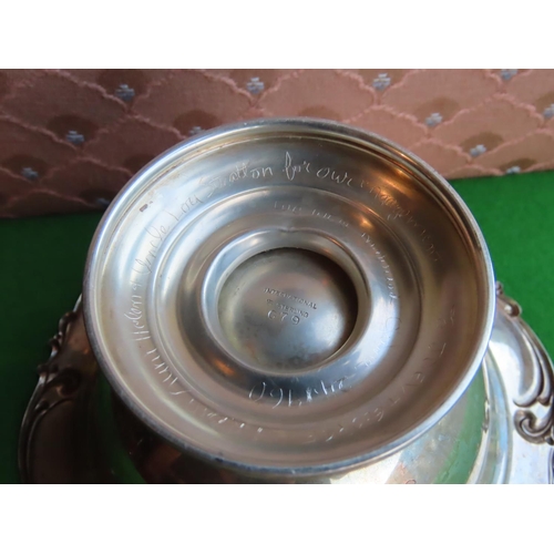 334 - Circular Form Solid Silver Taza Pedestal Base Approximately 7 Inches Wide