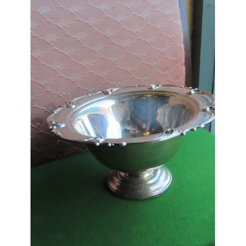 334 - Circular Form Solid Silver Taza Pedestal Base Approximately 7 Inches Wide